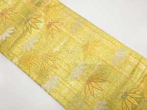 竹笹に箔散らし模様織り出し袋帯